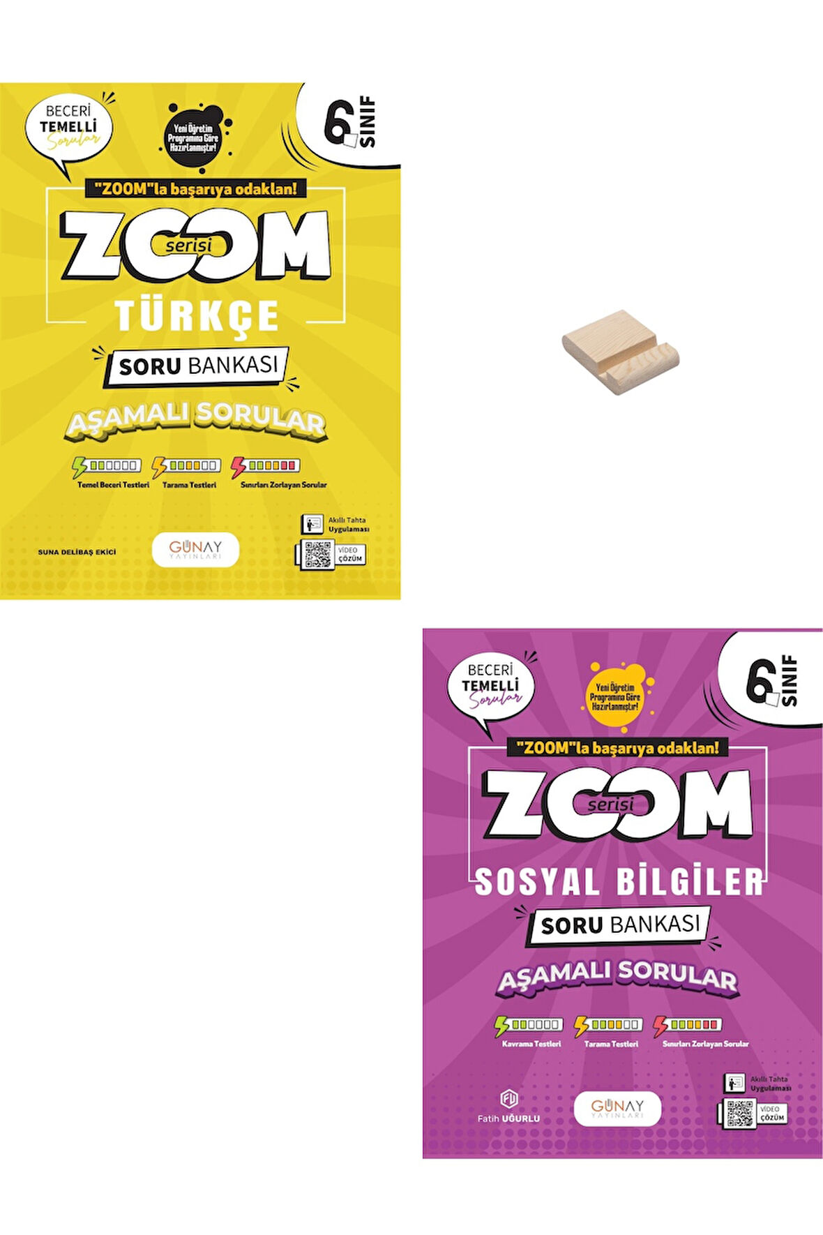 6. Sınıf Zoom Türkçe ve Sosyal Bilgiler Soru Bankası + Telefon Standı