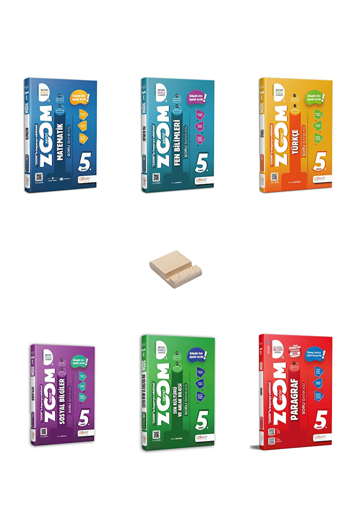 5. Sınıf Zoom Tüm Dersler Soru Bankası 6lı Set + Telefon Standı