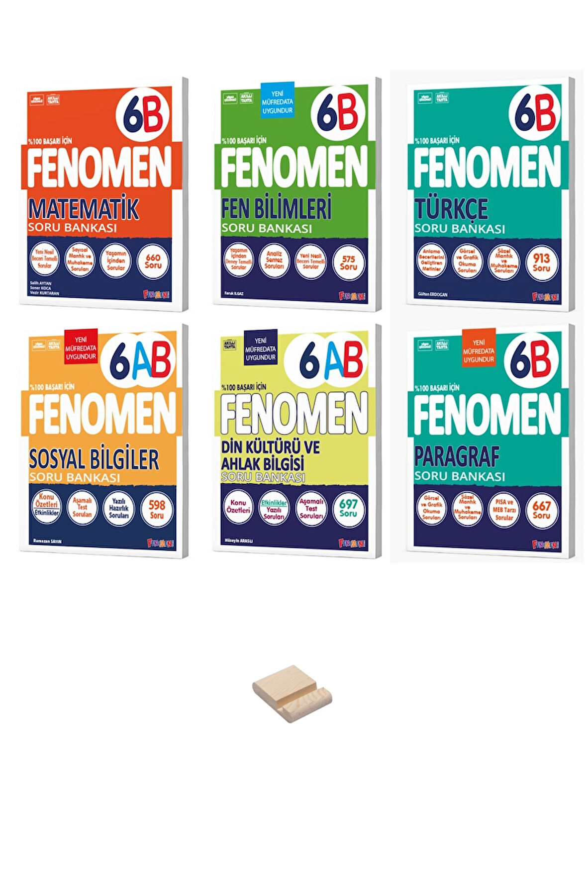 6. Sınıf B Serisi Tüm Dersler 6lı Soru Bankası Seti + Telefon Standı
