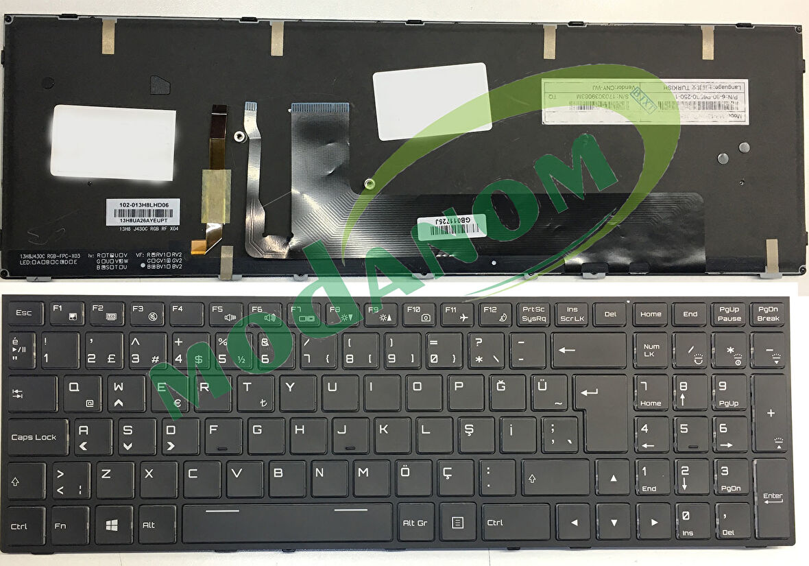 MP-13H86TQJ430C Klavye Türkçe Işıklı
