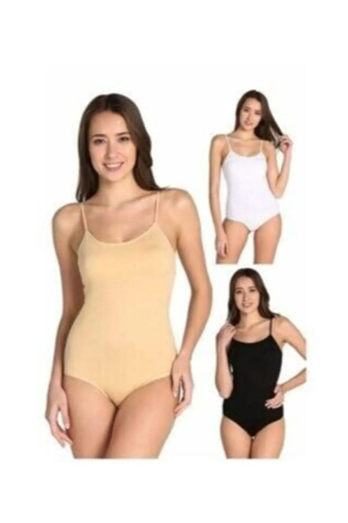 Kadın Ten Ip Askılı Likralı Kancalı Çıtçıtlı 6'lı Zıbın