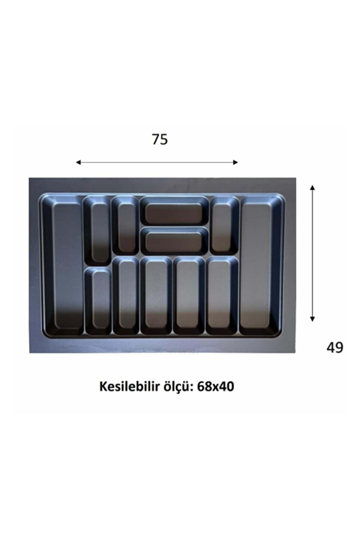 Eko Modüler Kaşıklık 76x49 Cm Antrasit Royaleks-70096