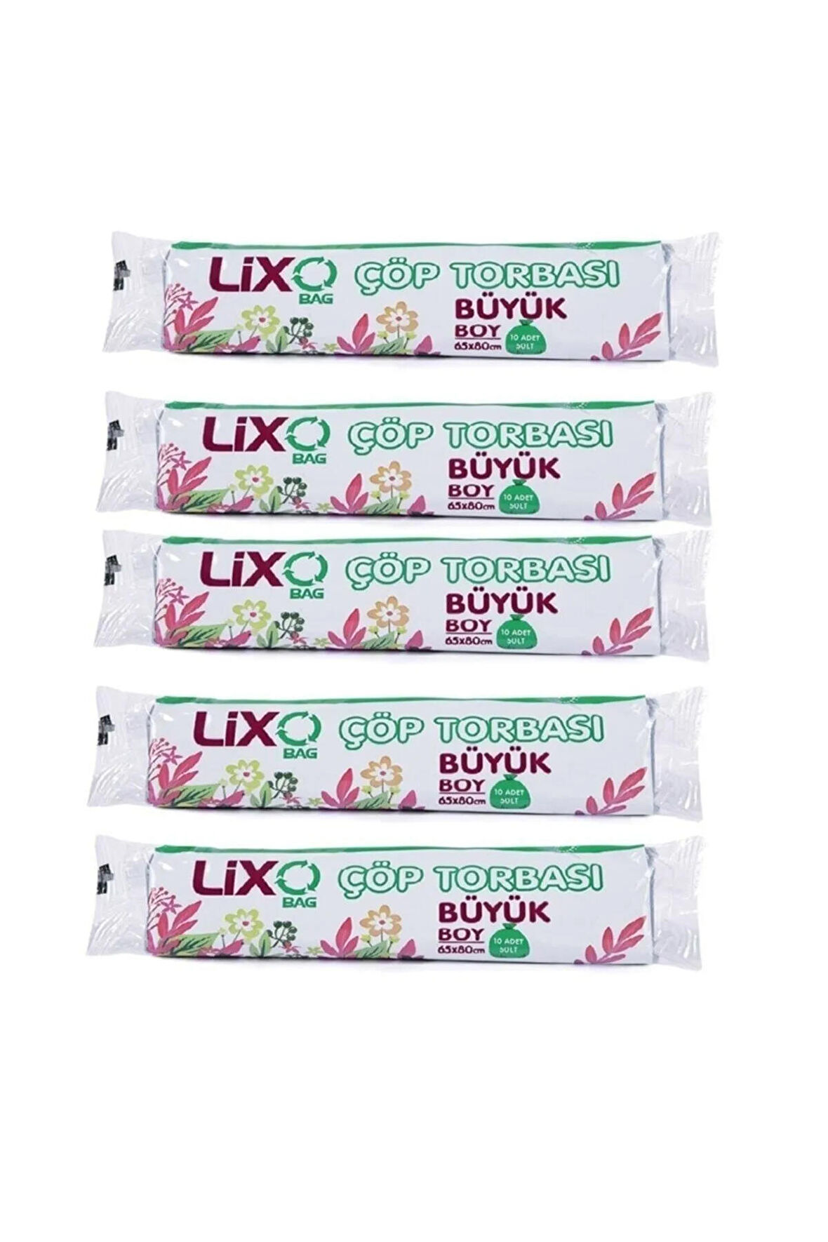 Büyük Boy Çöp Torbası 65 x 80 cm 10 Lu Rulo x 5 Paket = 50 Adet (Mavi)