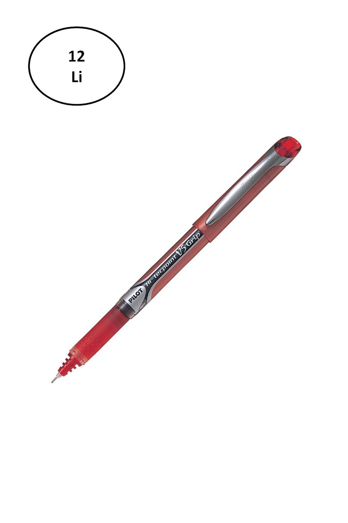 Pilot Kalem V5 Grip Hi-Tecpoint Kırmızı 12'li