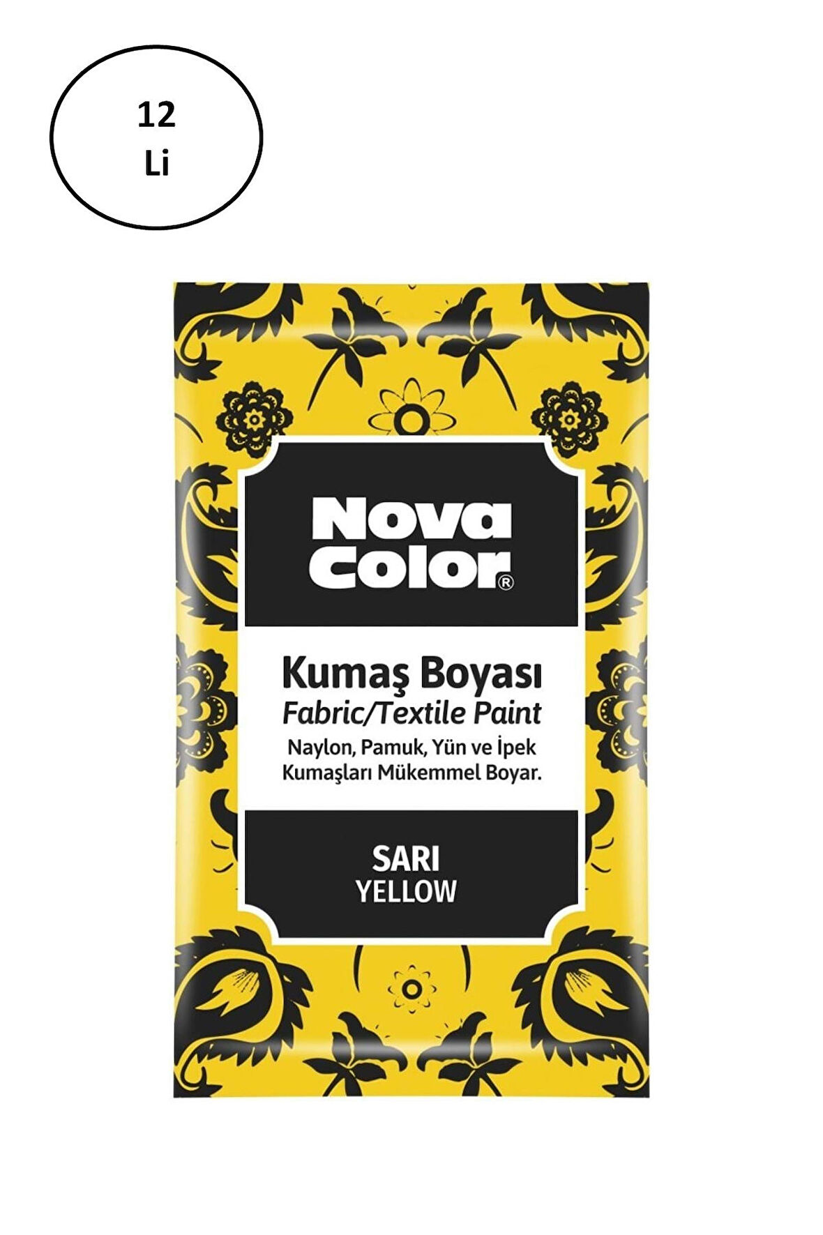 Nova Color 12 Gr Toz Kumaş Boyası Sarı Nc-900 12'li