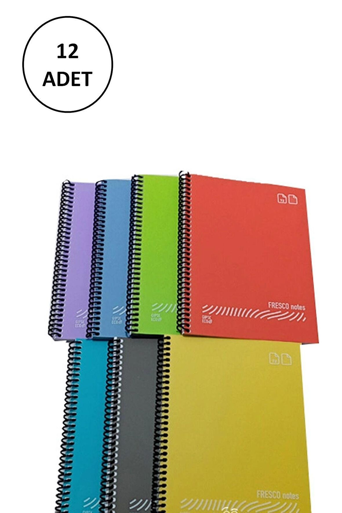FRESCO Spiralli Plastik Kapak Defter A4 80 Yaprak Çizgili GP.3-4899000-2011