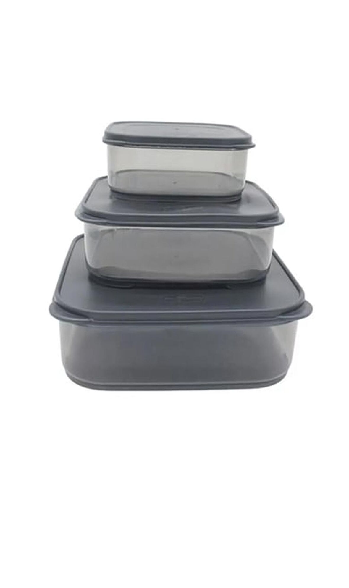 3'lü Yatay Füme Renk Saklama Kabı Royaleks-VİV-OX258