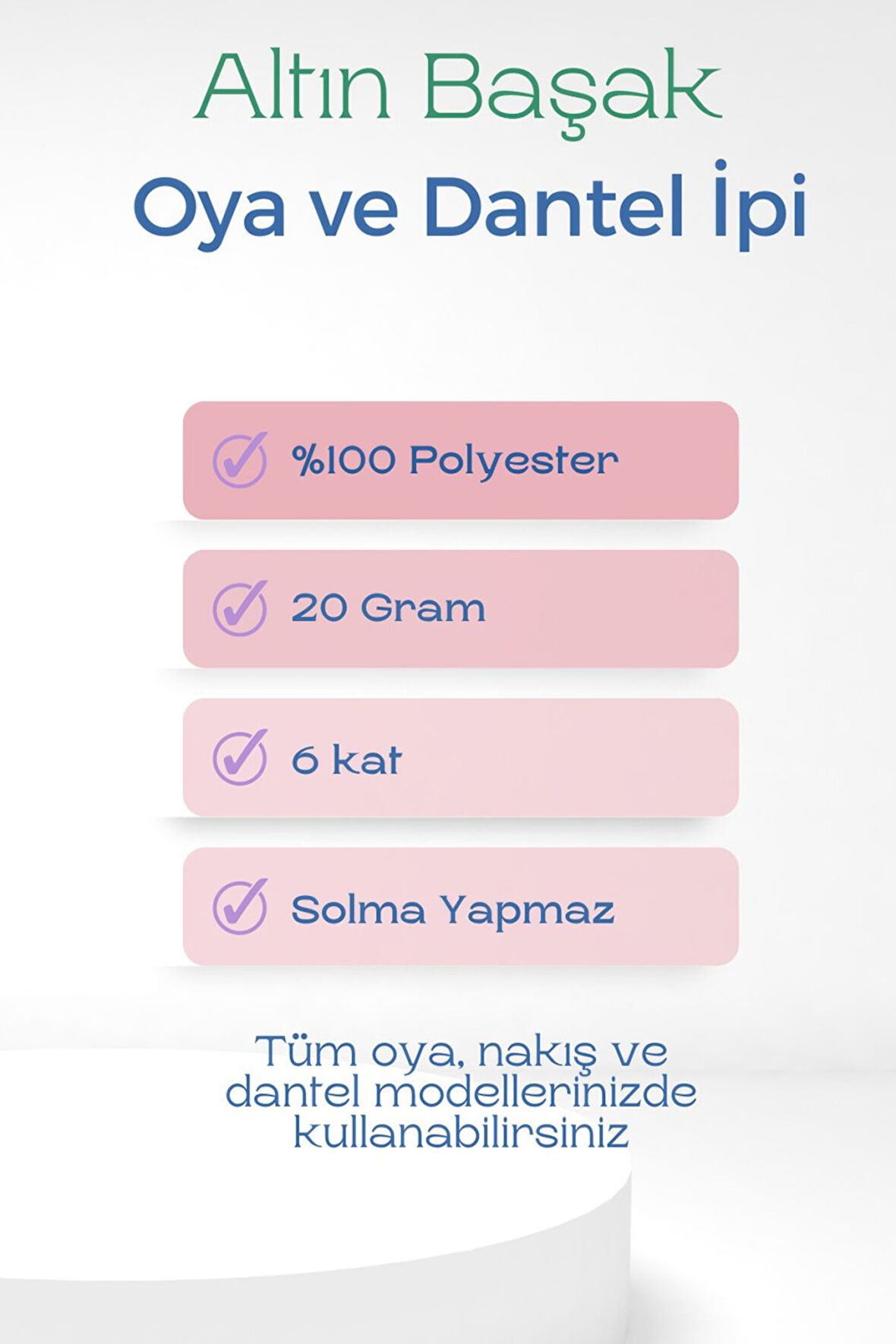 3 Adet Altınbaşak Oya ve Dantel İpi 20 gr - Royaleks - No: 118