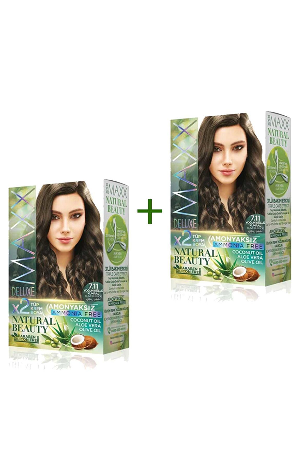 2 Paket Natural Beauty Amonyaksız Saç Boyası 7.11 Yoğun KüllüKumral