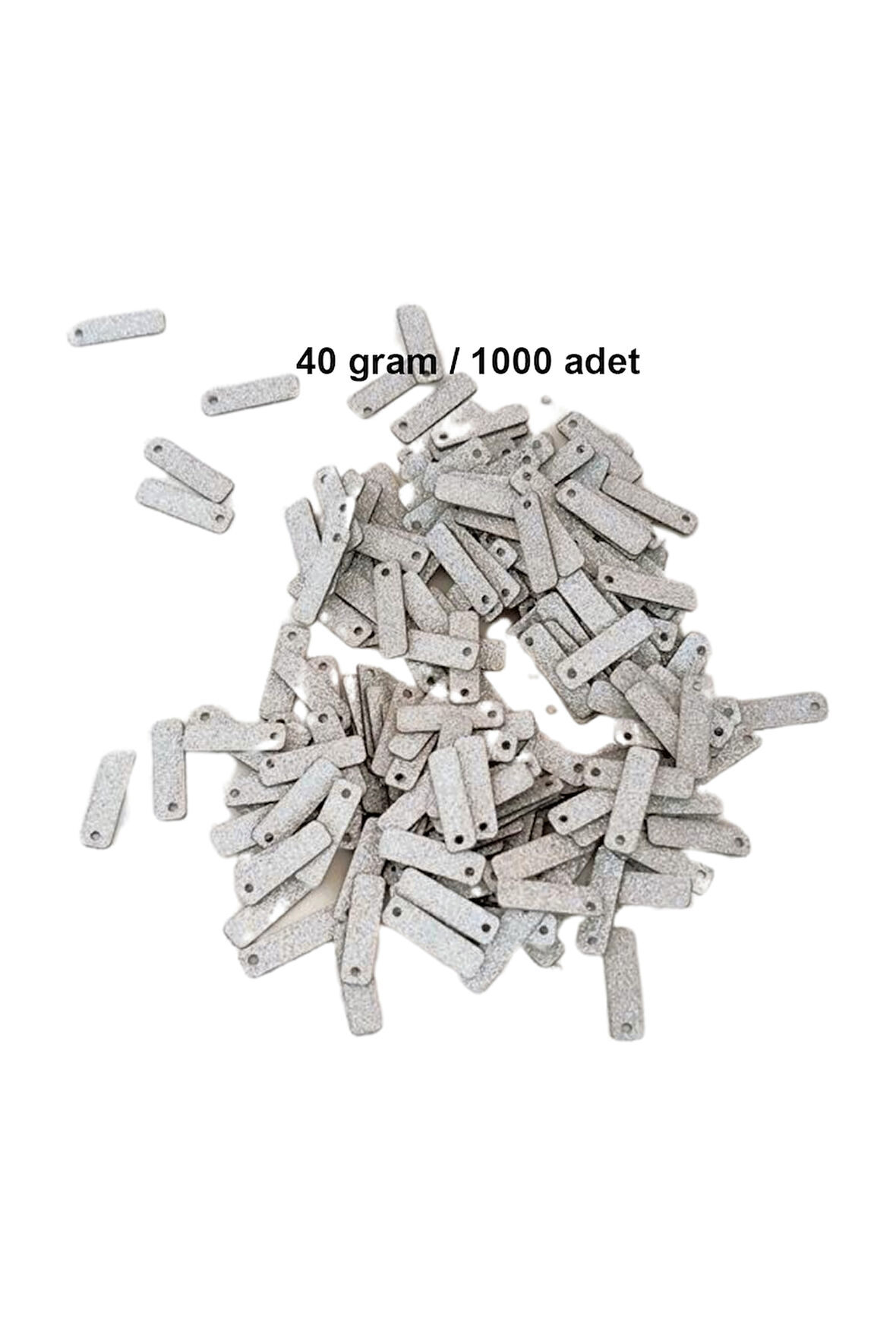 Mat Beyaz 15 x 5 mm Dantel Oya Yazma Halhal Abiye Lazer Kesim Pul 1000 adet / 40 gram