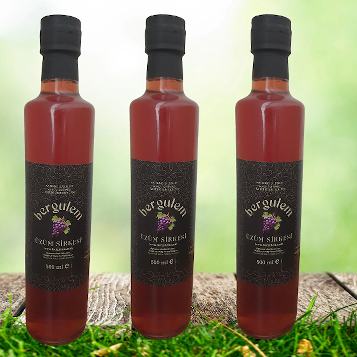bergulem Doğal Üzüm Sirkesi 3 lü Paket 3 x 500 ml