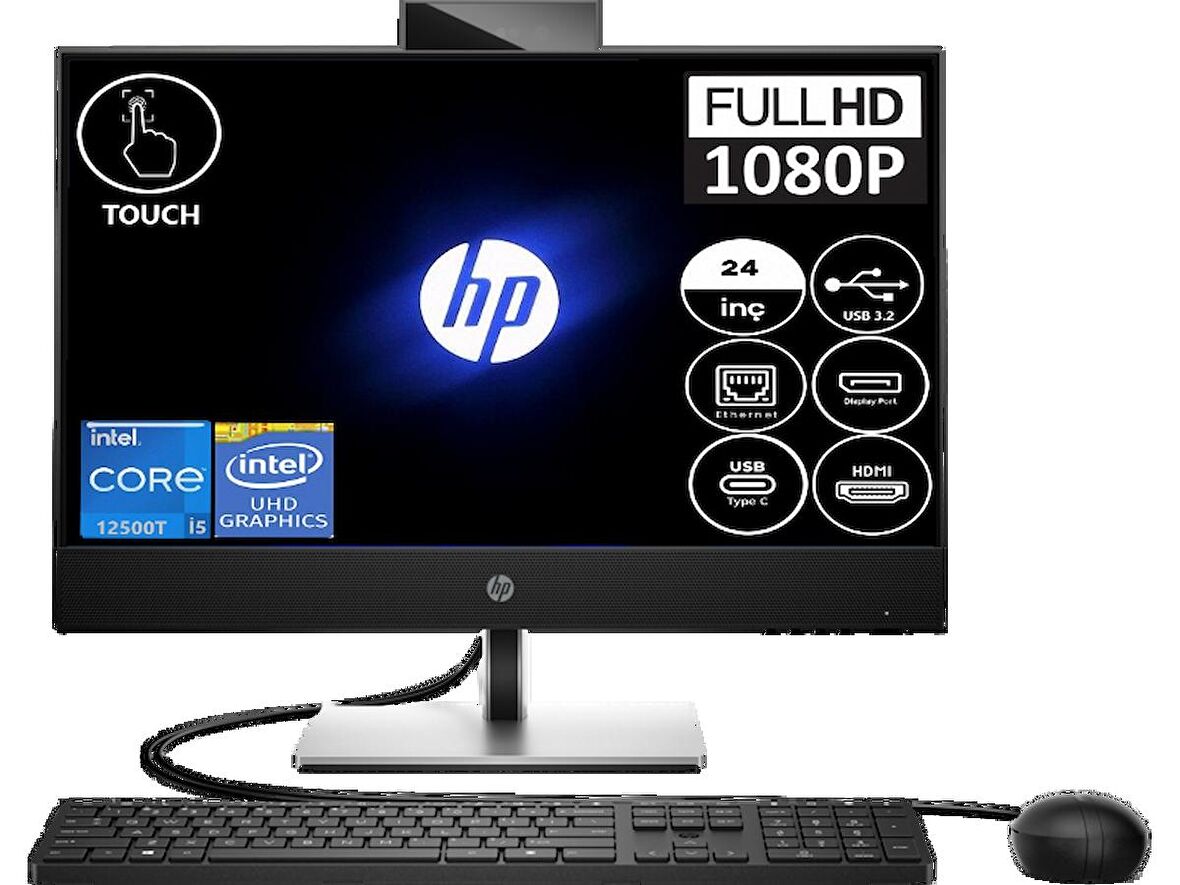 HP HP ProOne 440 G9 İntel i5 12500T 16gb 1tb SSDIntel® UHD Grafik 24" FHD Windows11Pro  All In One Bilgisayar P6D394EA15