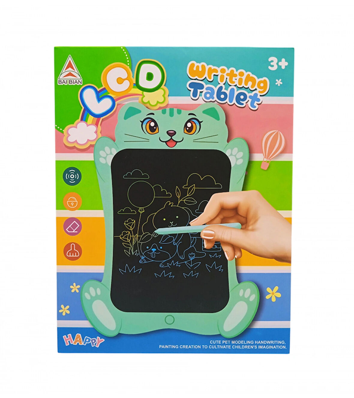 Kedi Desenli Dijital Çizim Tableti Yazı Tahtası