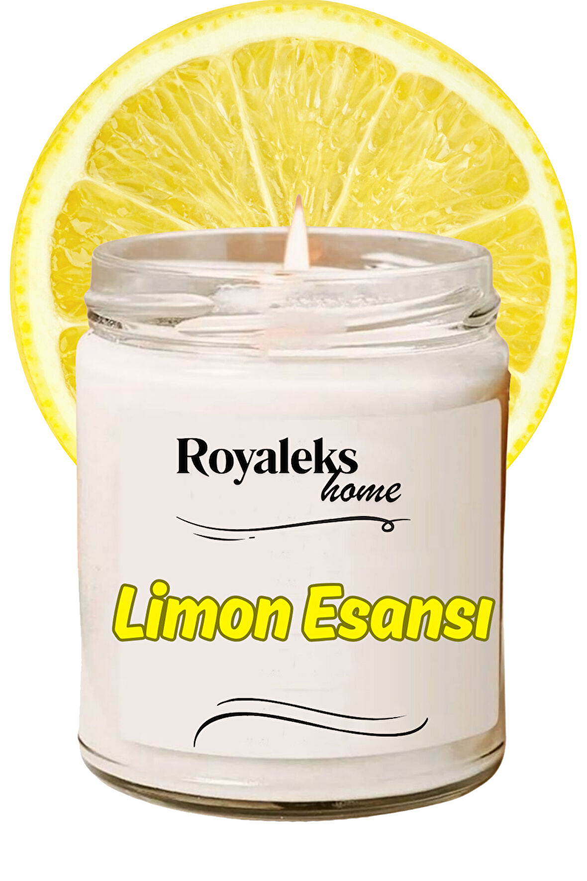 Doğal Özel Seri Kokulu Dekoratif Kavanoz Mum 210 cc - Limon Esansı - RYL
