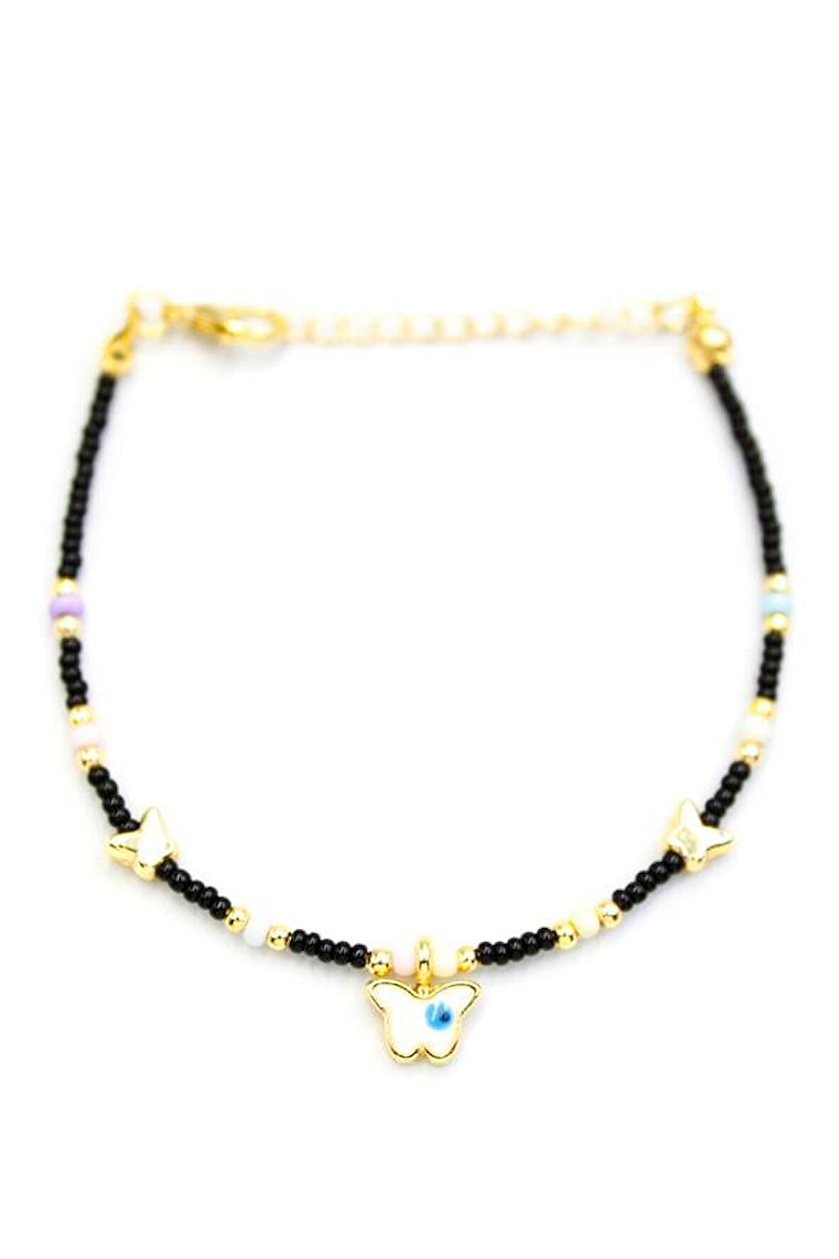Kelebek Boncuk Bileklik - Siyah