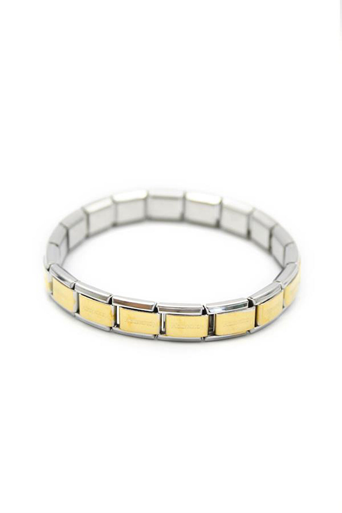 Lastikli Çelik Bilezik - Altın