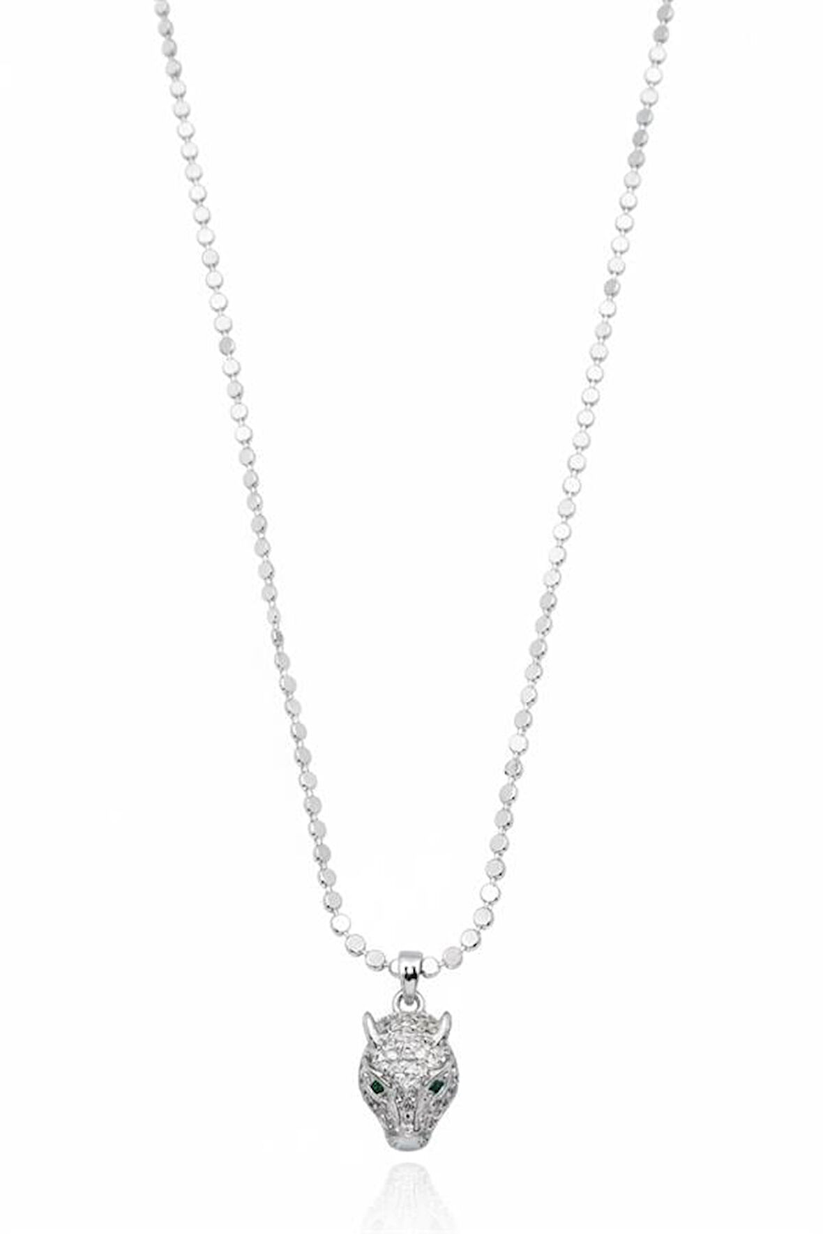 Ezme Zincir Leopar Kolye - Gümüş