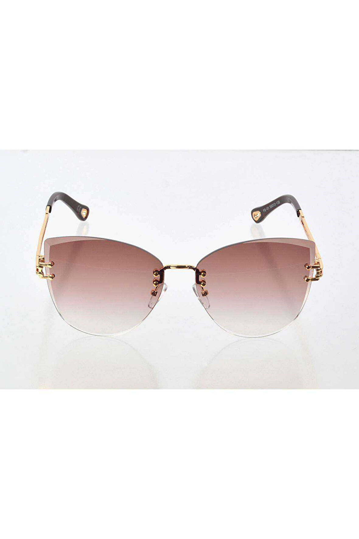 Kadın Lüks Kehverengi Renkli Cam Güneş Gözlüğü - Moda Gözlük