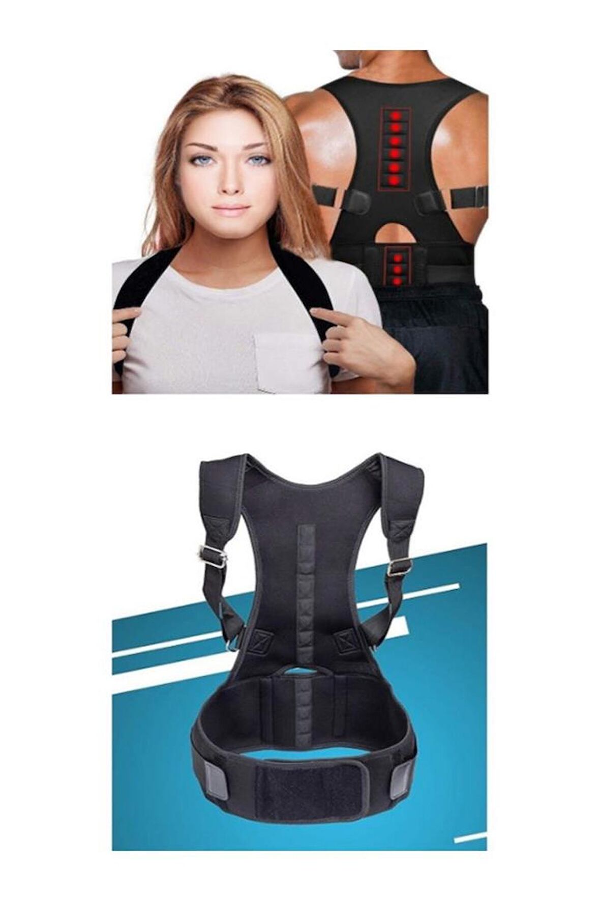 Medikal Dik Duruş Korsesi Bel Sırt Destekli Manyetik Korse Bel Sırt Korsesi