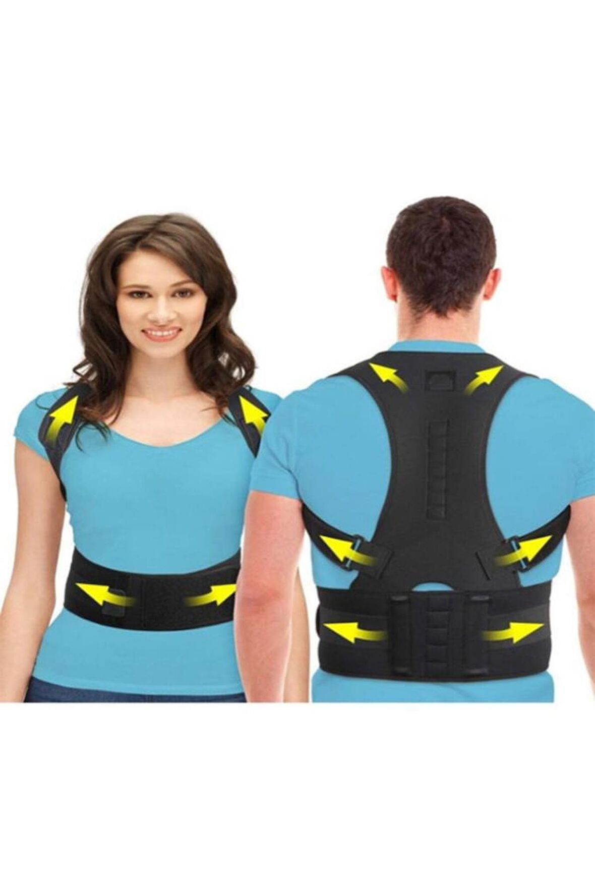 Unisex Siyah Manyetik Dik Duruş Korsesi Dik Durmak Için Korse Aparatı