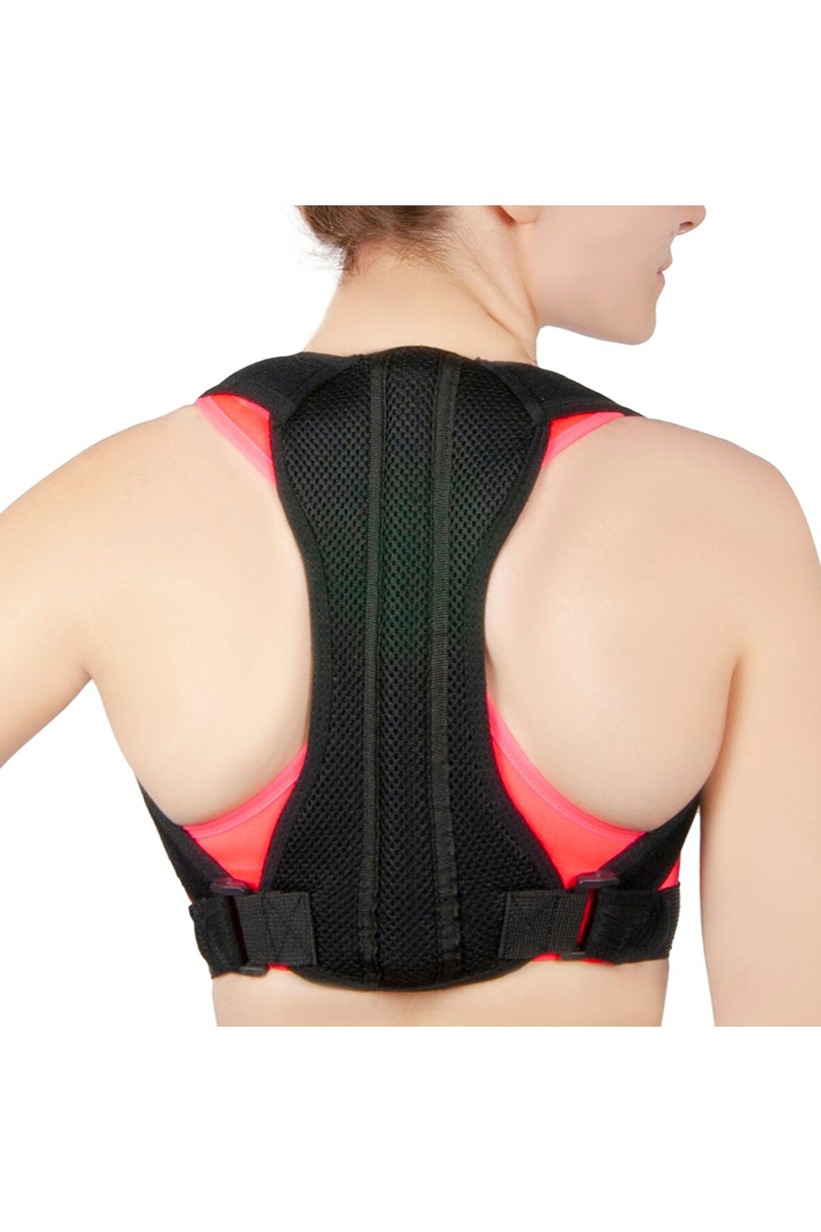 Unisex Siyah Balenli Medikal Korse Ortopedik Kamburluk Önleyici Sırt Dik Duruş Korsesi