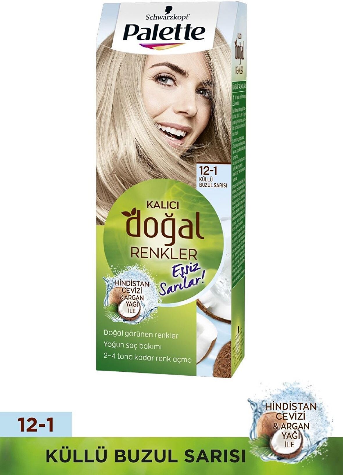 Palette Kalıcı Doğal Renkler 12-1 Küllü Buzul Sarısı