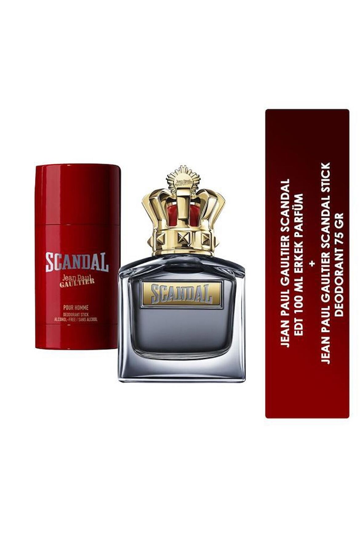 Jean Paul Gaultier Scandal EDT 100 ml+ Deodorant Stick 75 gr Erkek Parfüm Seti