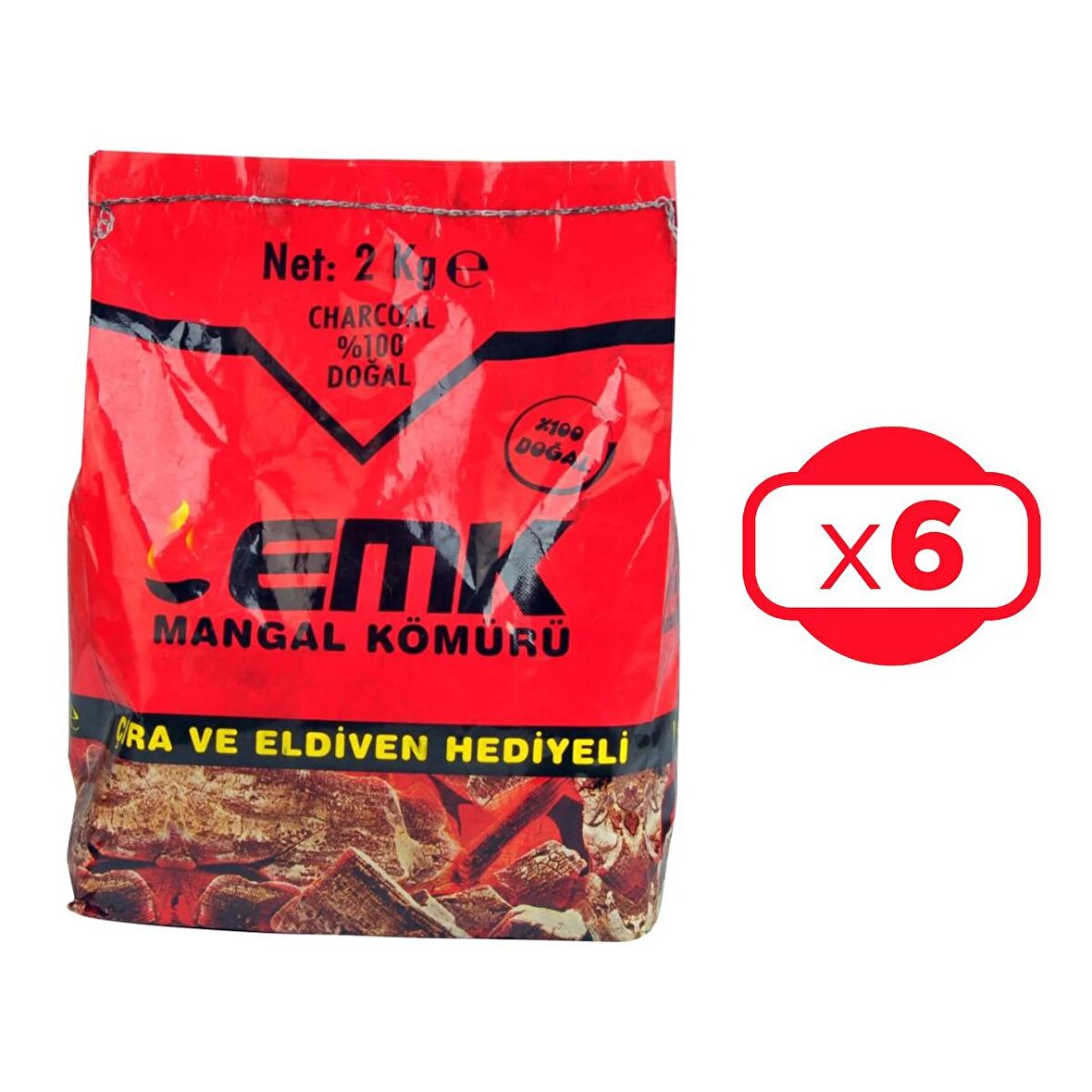 EMK Mangal Kömürü 2 Kg x 6 Adet