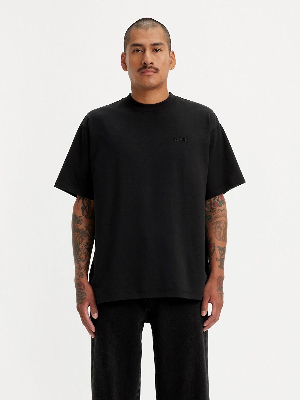 Levi's Erkek Siyah Red Tab Vintage Tee Mineral Black T-shirt- A0637-0001
