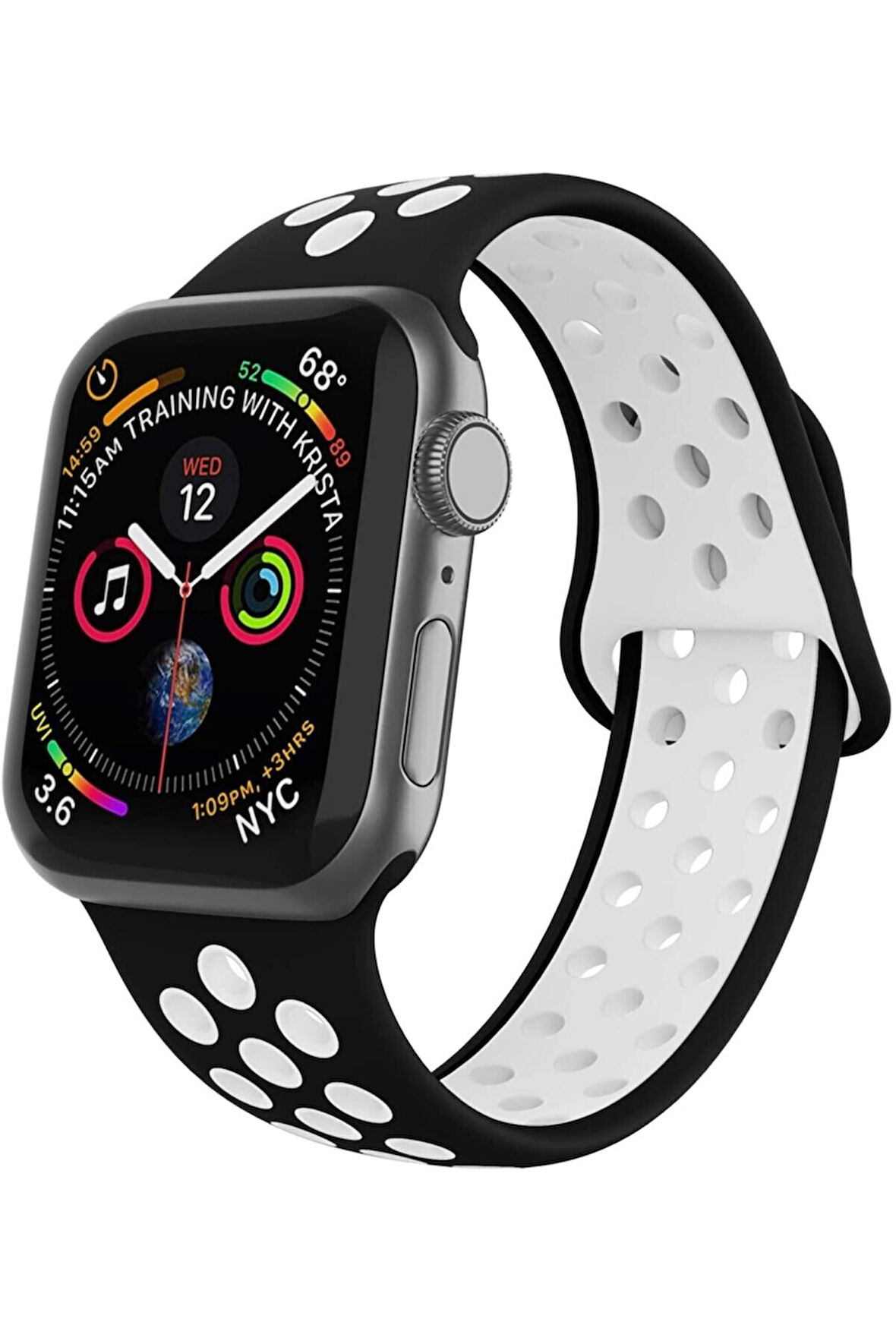 Apple Watch Silikon Delikli Kordon Iwatch Uyumlu Kayış Seri 1 | 2 | 3 | 4 | 5 | 6 Seri 38 & 40mm