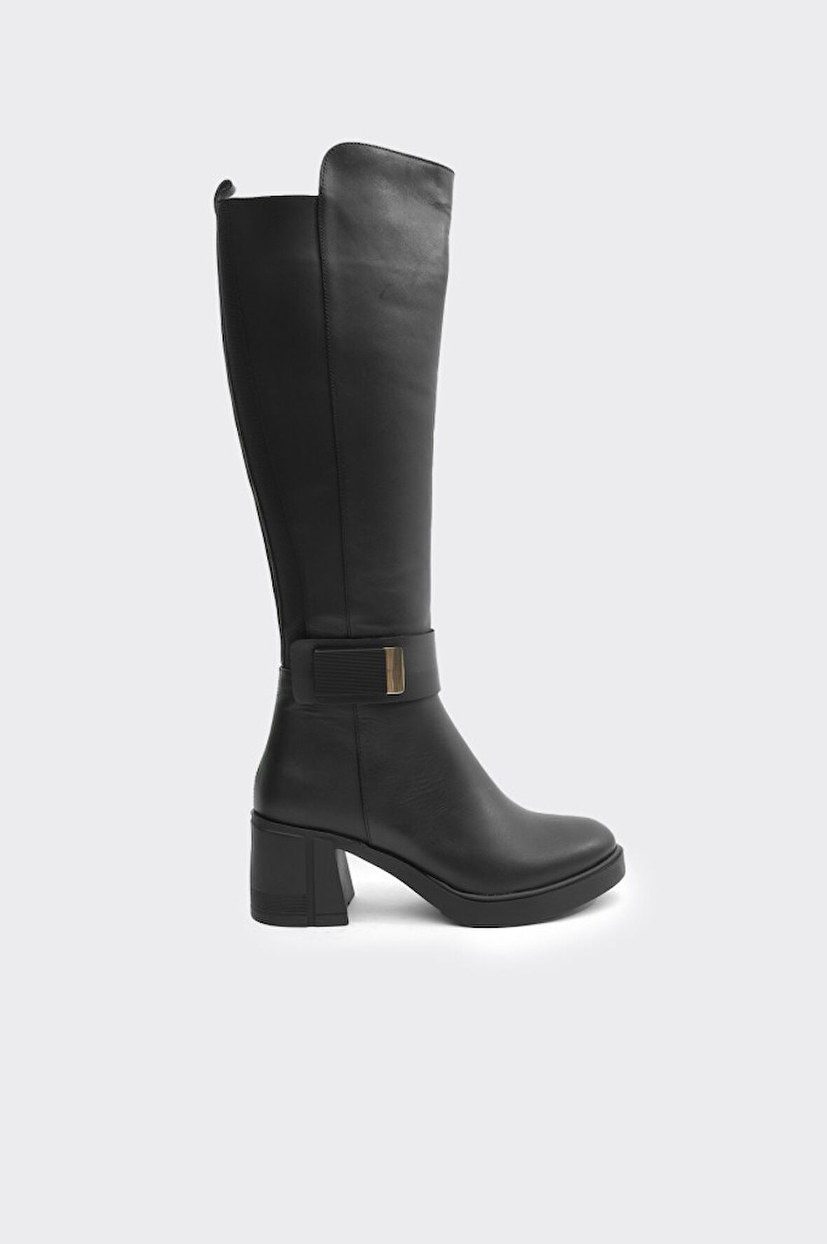Hakiki Deri Kalın Topuklu Kadın Çizme