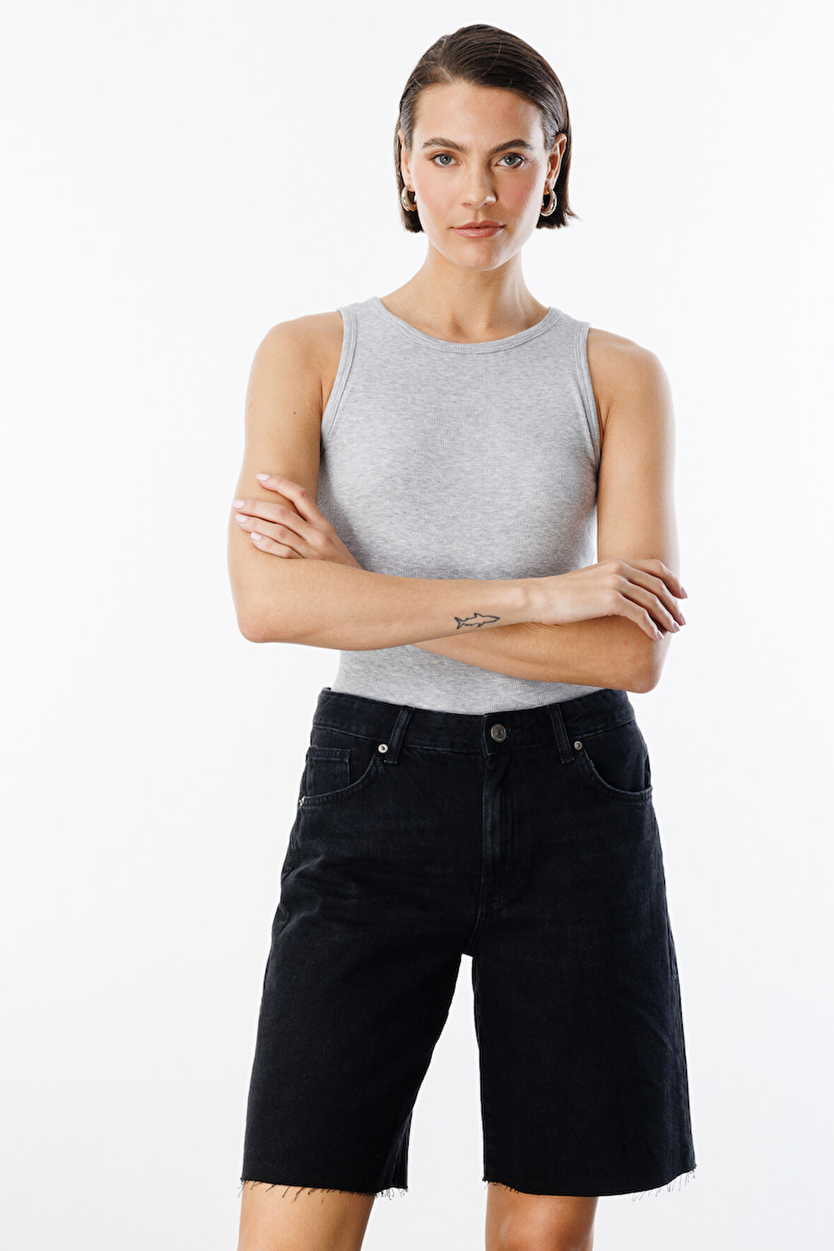 Kadın Fitilli Görünümlü Kalın Askılı Basic Atlet ATLET2