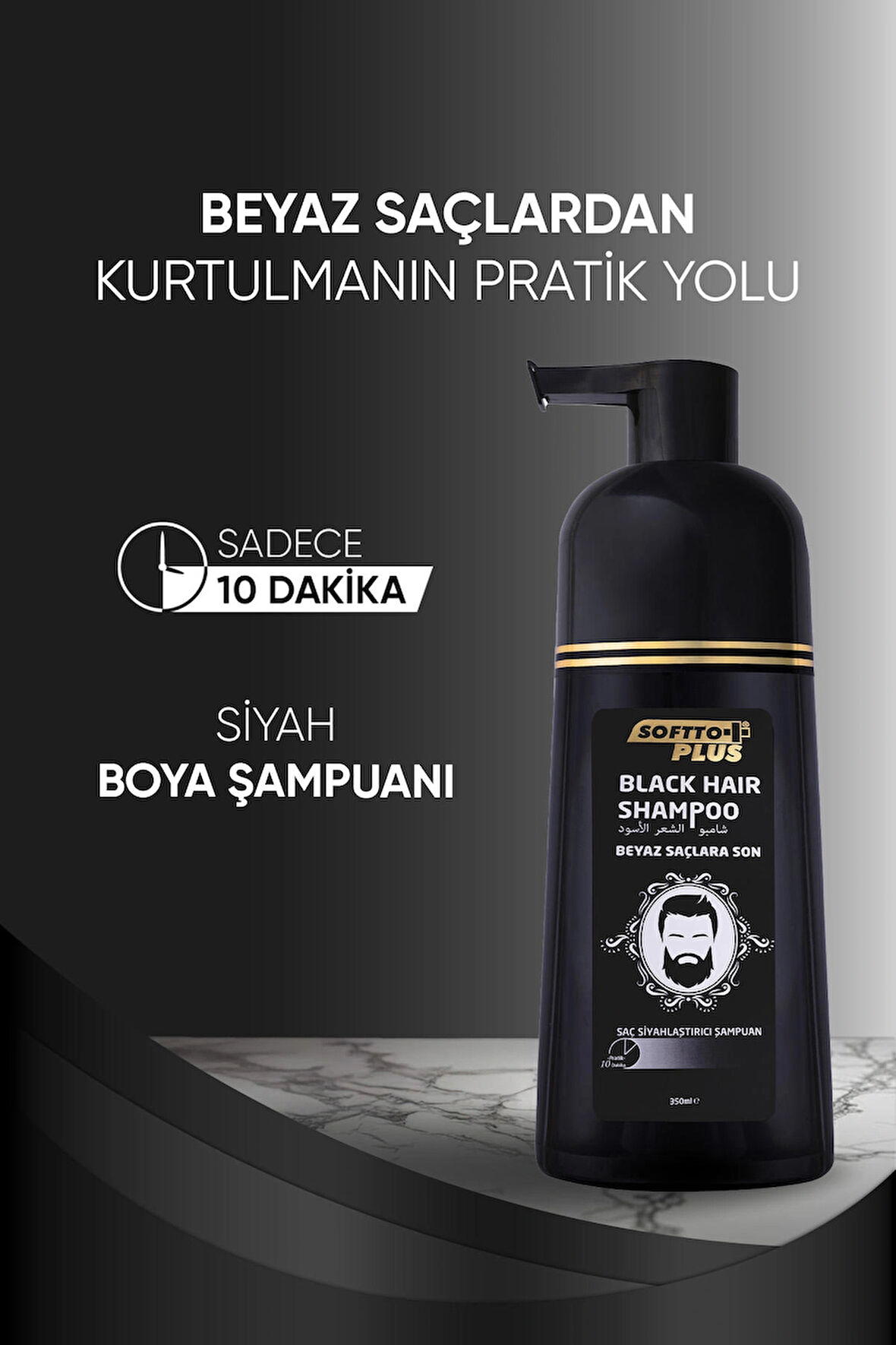 Softto Plus Black Hair Doğal Görünümlü Boya Şampuan 350 ml
