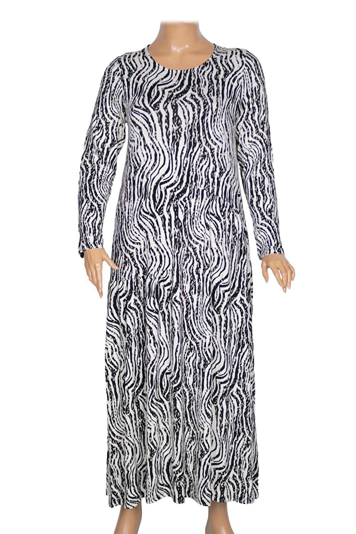 Barem Kadın Funda Belden Basene Büzgülü Penye Siyah Elbise D54