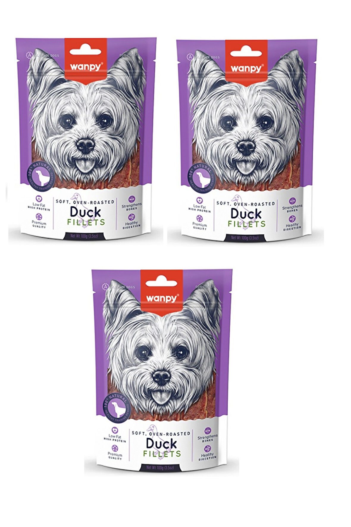 Wanpy Ördek Fileto Köpek Ödülü 100 Gr. X 3 Adet