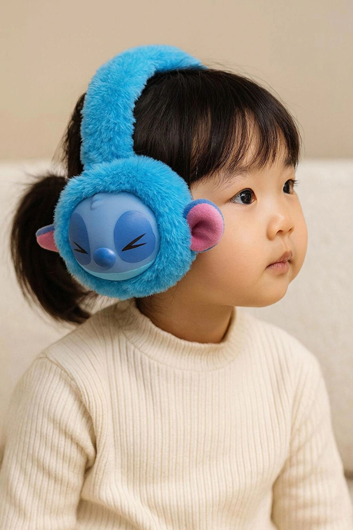 Stitch Peluş Kulaklık Mor