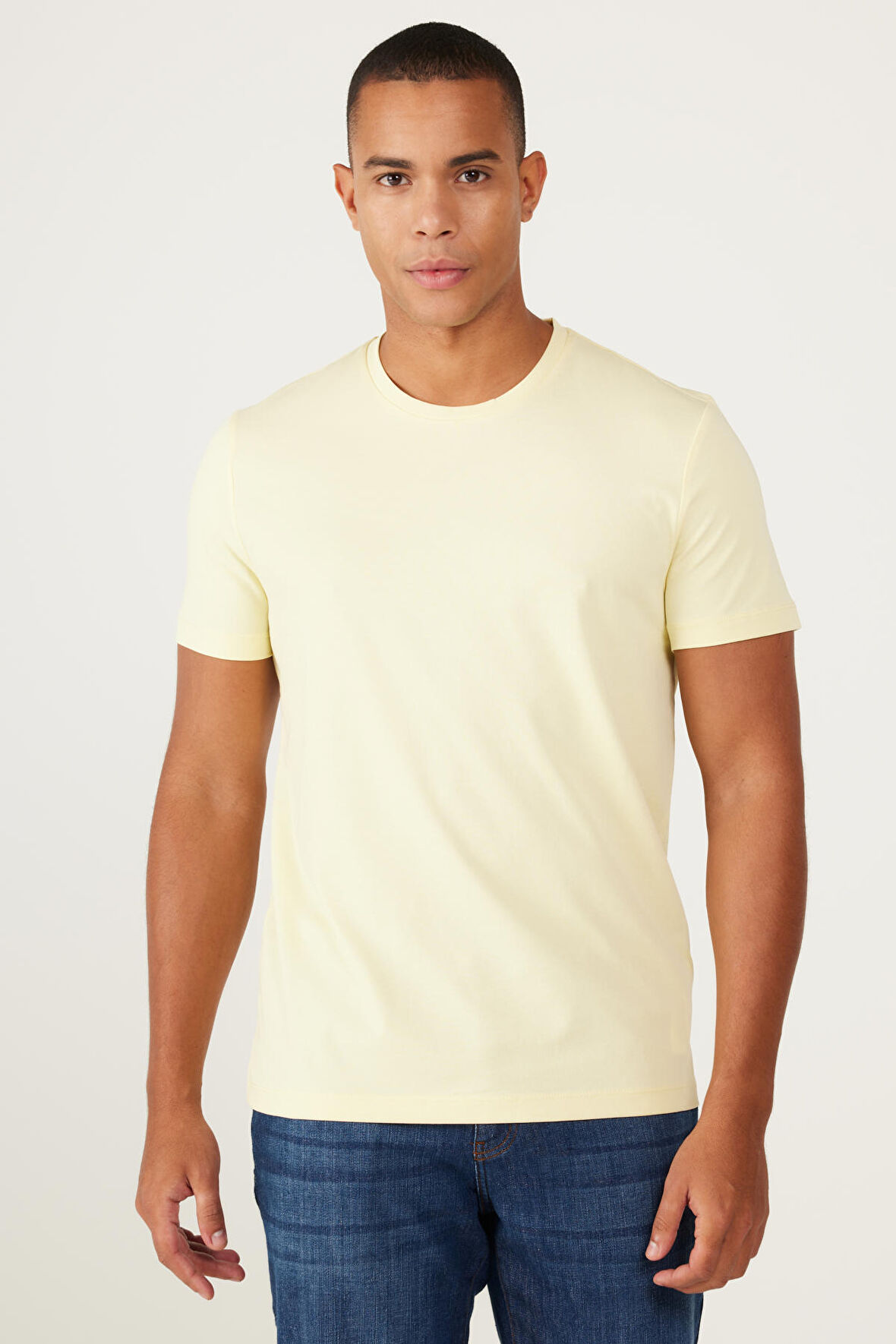 Altınyıldız Classics Bisiklet Yaka Sarı Erkek T-Shirt 4A4823200088