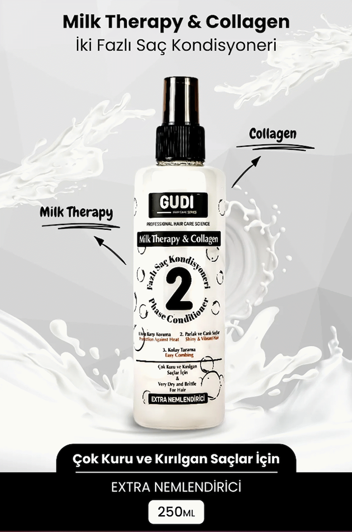  Milk Therapy & Collagen Içerikli Çift Fazlı Saç Bakım Fön Sütü 250 Ml-extra Nemlendirici