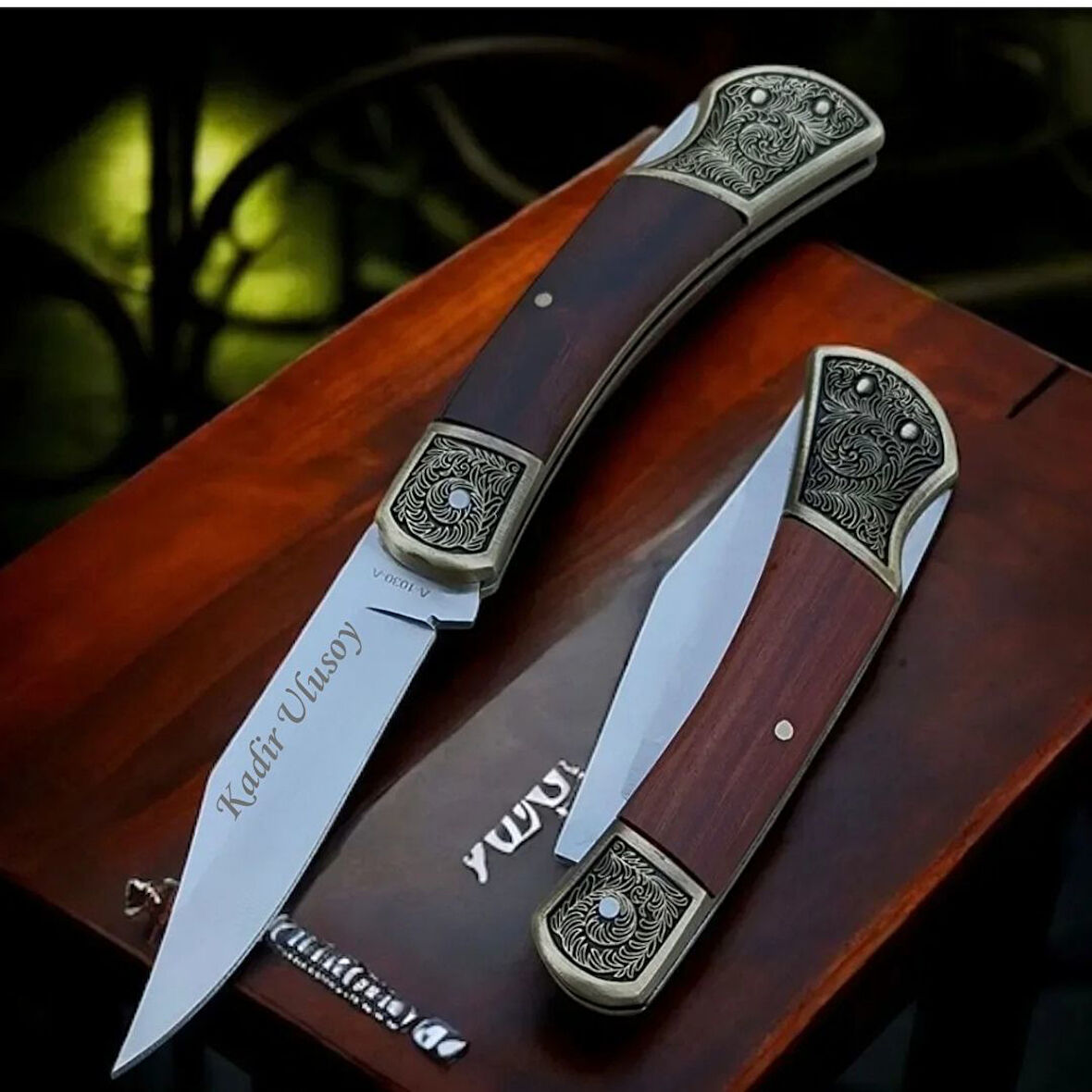 Kişiye Özel  Ahşap Saplı Outdoor Kamp Çakısı