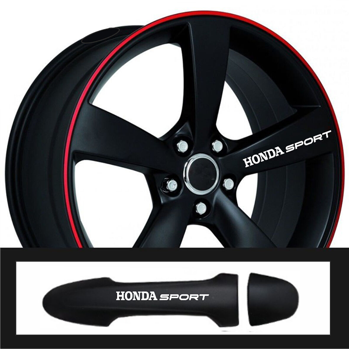 Honda Tüm Modelleri İçin Uyumlu Aksesuar Oto Kapı Kolu/Jant Sticker 10 Adet 10 x 1,5 Cm