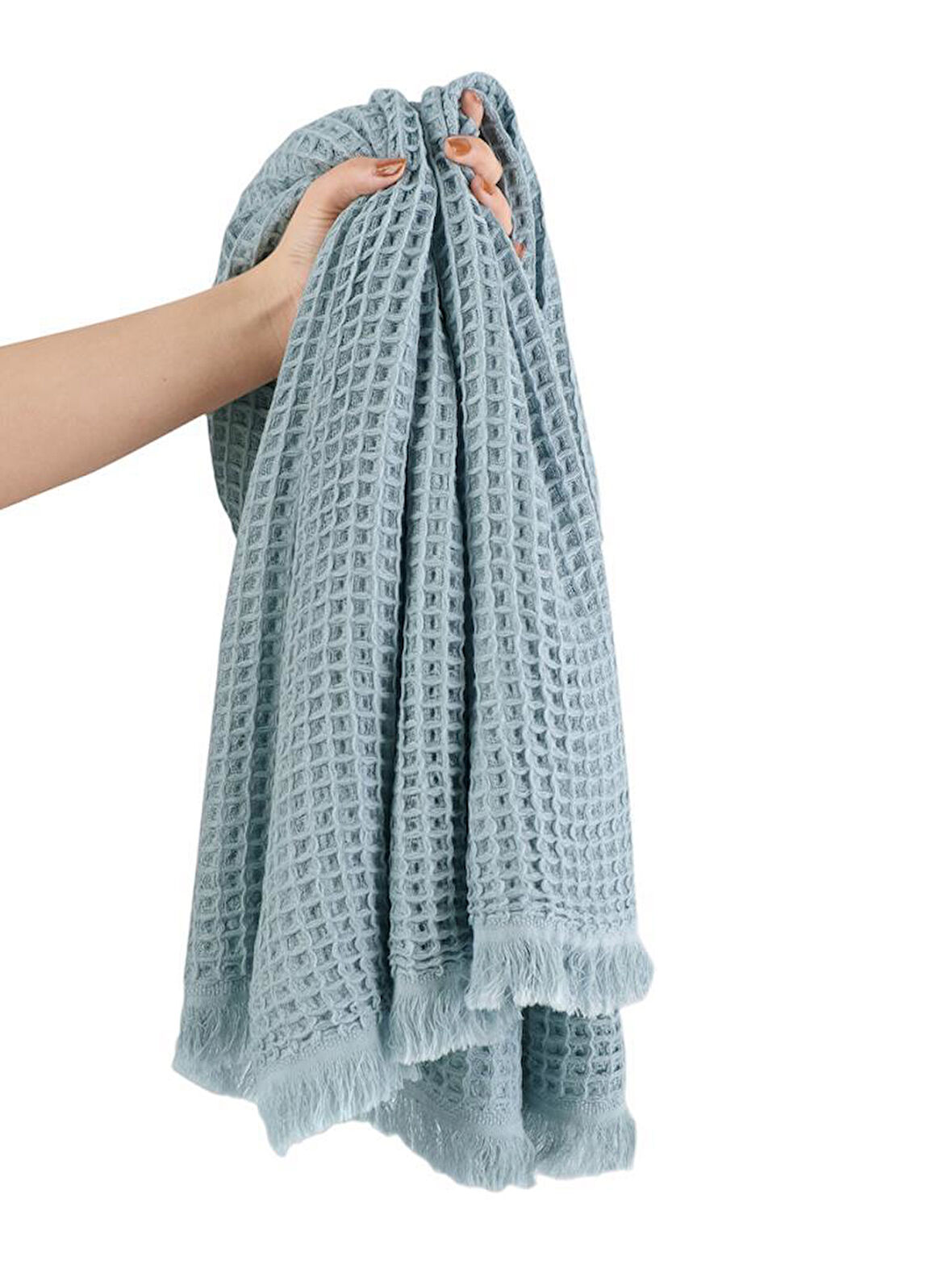 Gofre Dokulu Pamuk Havlu Takımı Yumuşak ve Hızlı Kuruyan 70x140