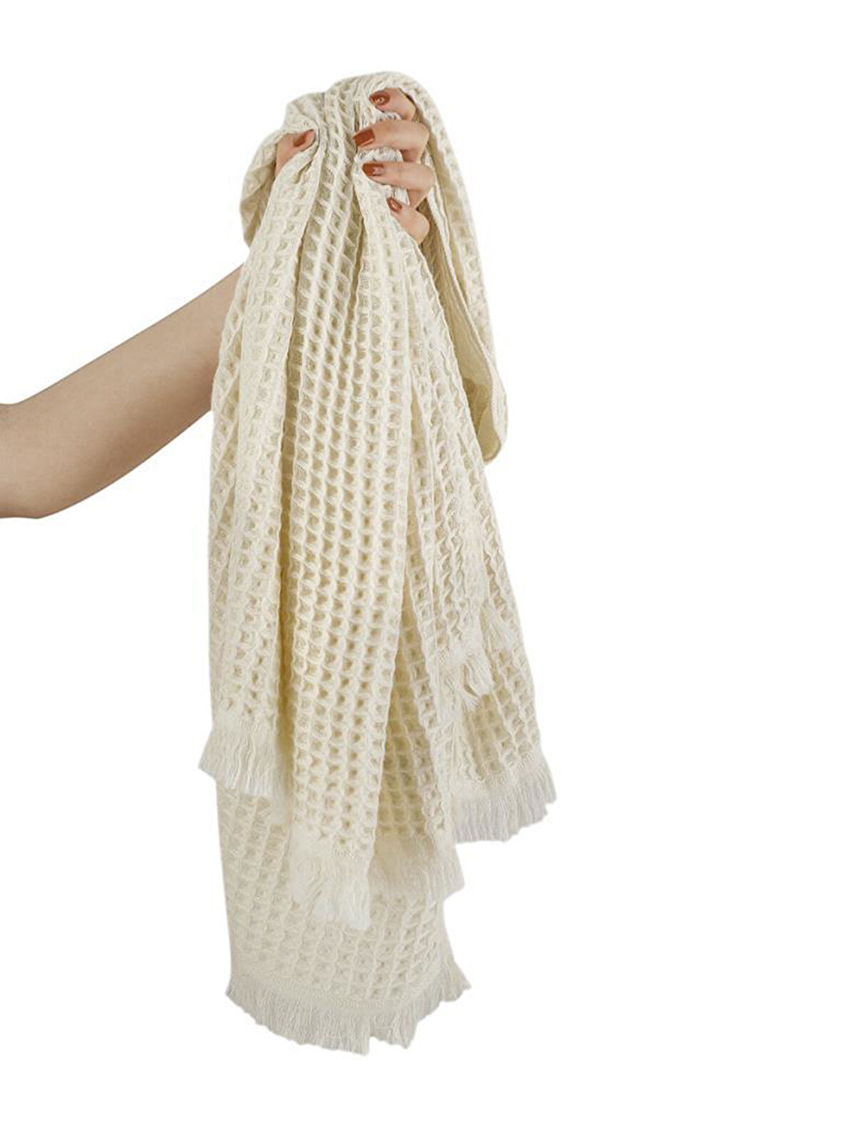 Gofre Dokulu Pamuk Havlu Takımı Yumuşak ve Hızlı Kuruyan 70x140