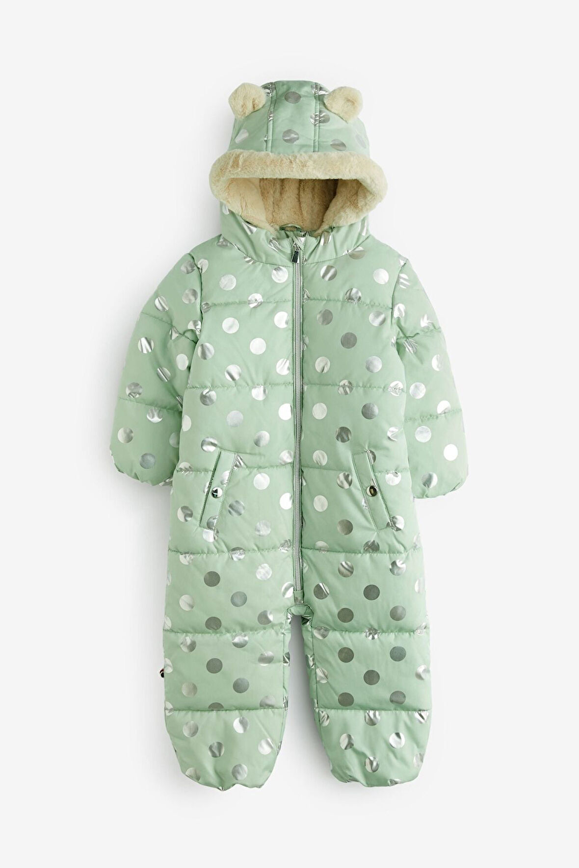 Next Baby Mint Green Tam Polar Astarlı Suya Dayanıklı Kar Tulumu