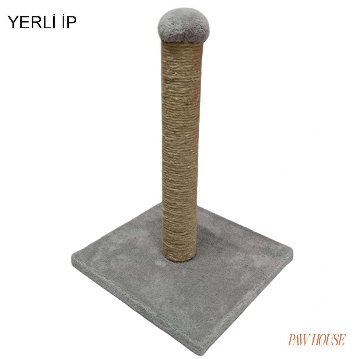Pawhouse 40cm yerli ip kedi tırmalama gri