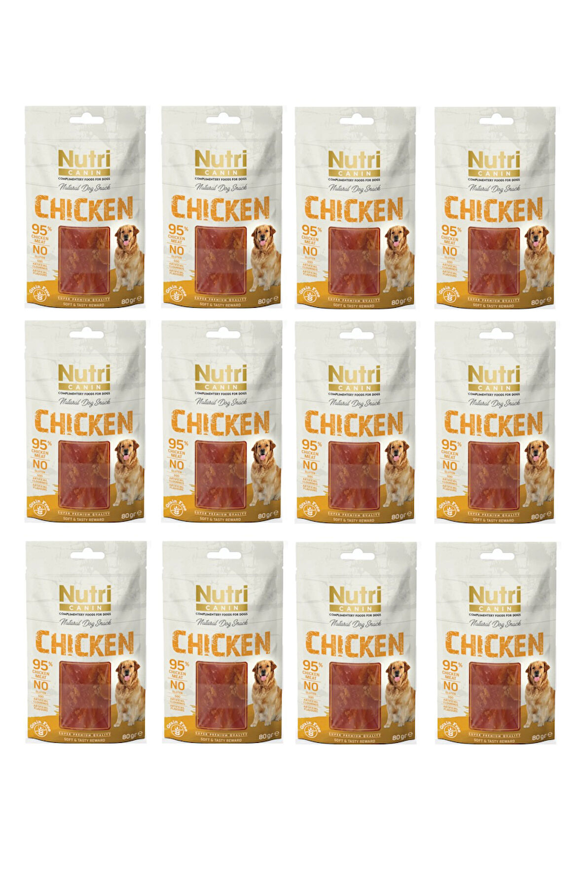 Nutri Canin Tavuklu Fileto Tahılsız Köpek Ödülü 80 Gr. X 12 Adet