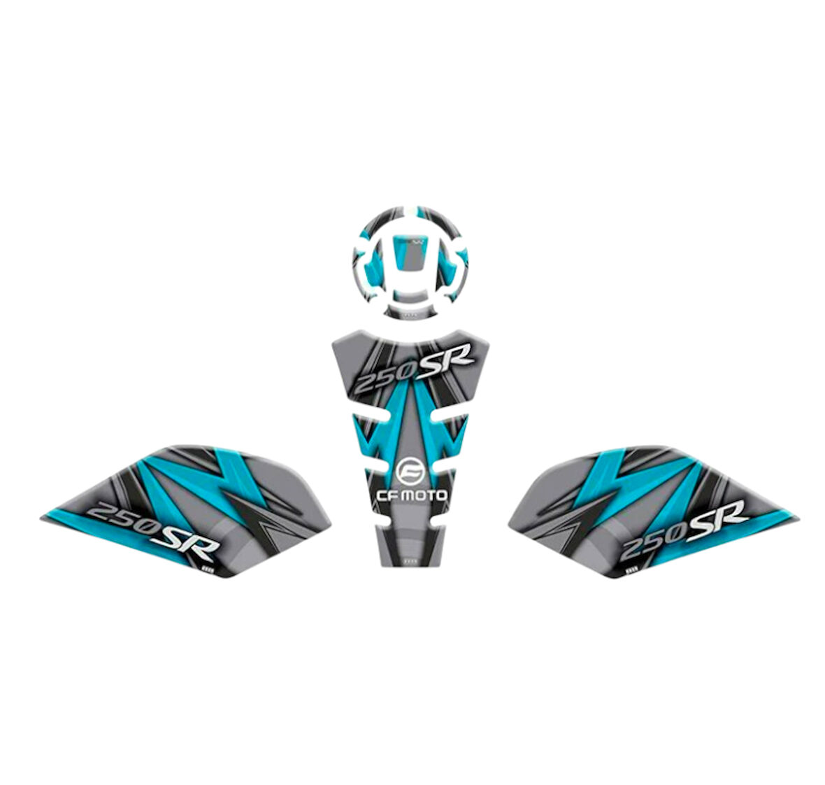 Gogo Tank Pad Set 010 Gri Mavi Siyah Cf Moto Sr 250 2020-2024