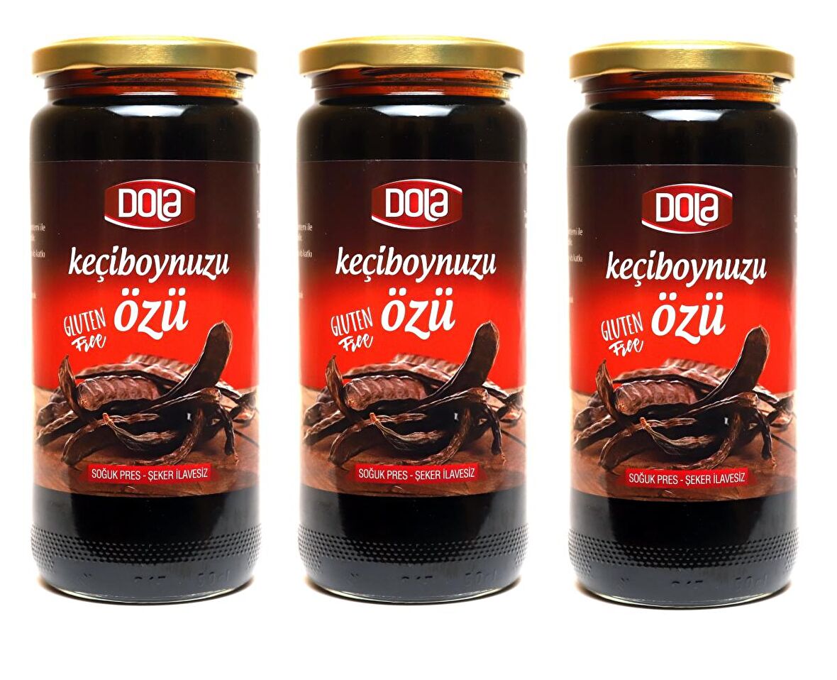 Dola Keçiboynuzu Özü 640 g 3 Adet Glutensiz, Soğuk Pres, Şeker İlavesiz