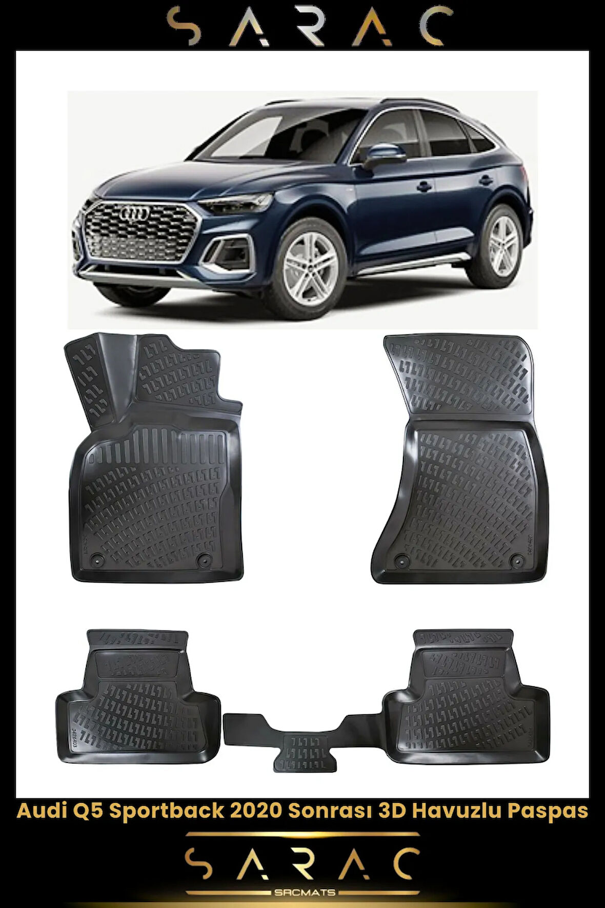 Audi Q5 Sportback 2024 Model Araca Özel 3d Havuzlu Paspas