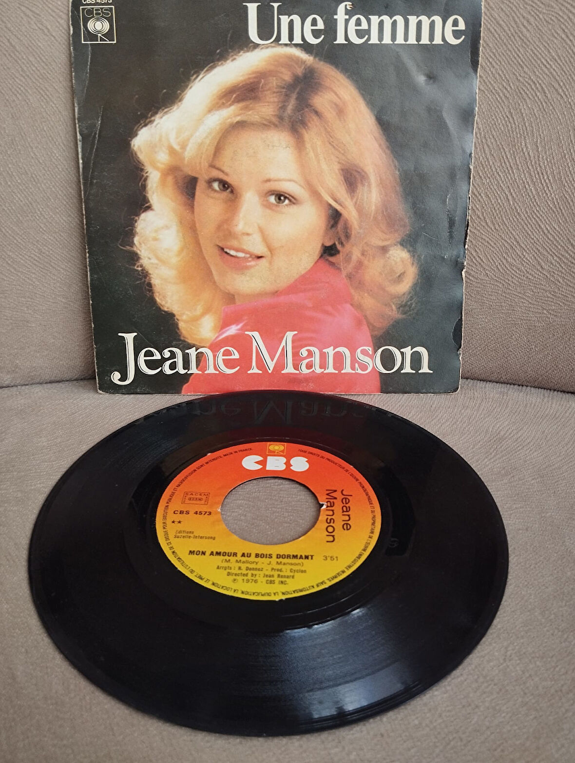 Jeane Manson – Une Femme - 1976 Fransa Basım  45 lik Plak