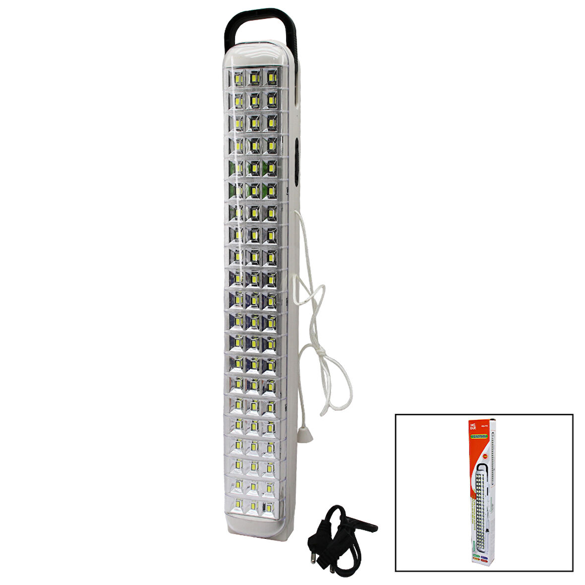 63SMD LED LAMBA IŞILDAK FENER FİŞ ŞARJLI - İPLİ AÇ KAPA - KULPLU (3877)